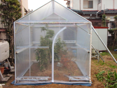 透明テント（冬季用、お庭の間仕切り）