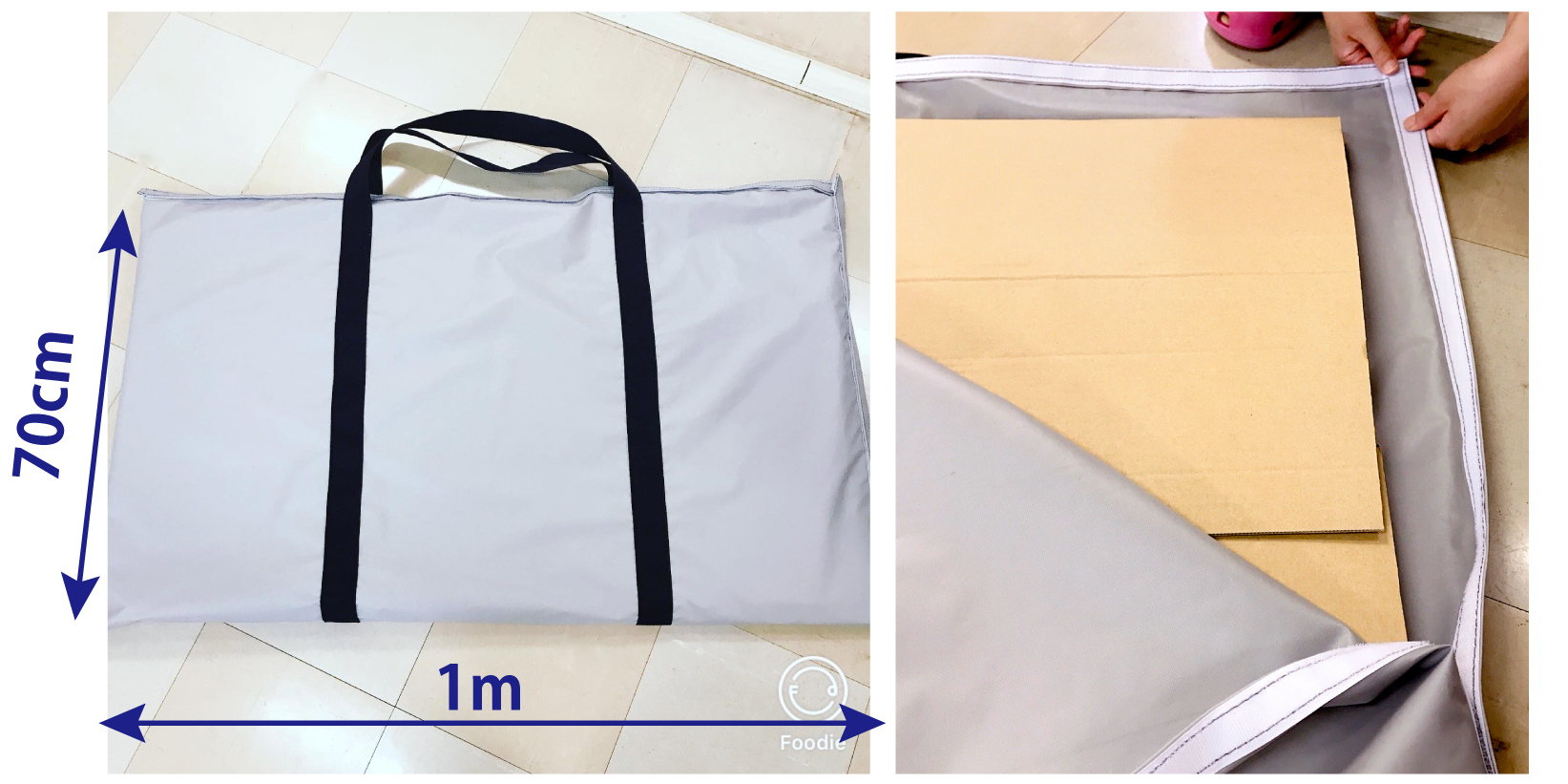 持ち運び用の大判テントバッグ